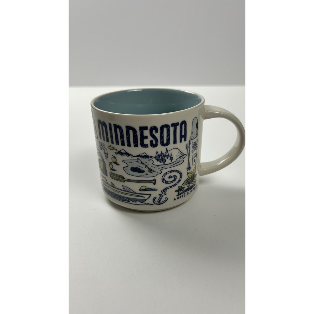 Starbucks Minnesota Mug 2019 Been There Series 14oz Blue Orange Coffee Cup